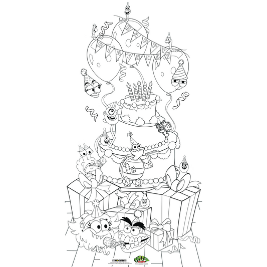 Color-In Creepy Candy Happy Birthday Cardboard Cutout