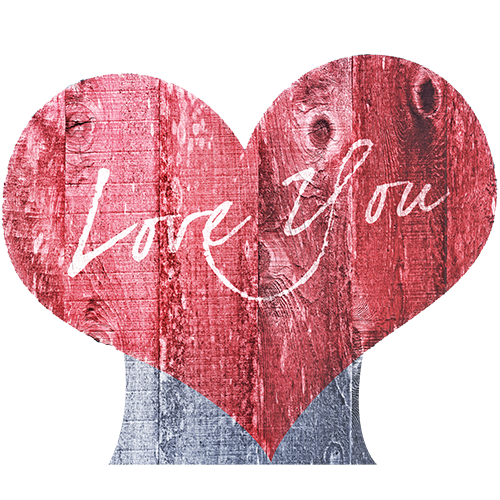 Wood heart Cardboard cutout