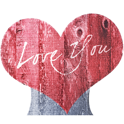 Wood heart Cardboard cutout