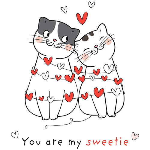 Sweetie Cat Valentines Day Cardboard Cutout