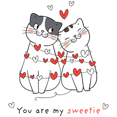 Sweetie Cat Valentines Day Cardboard Cutout