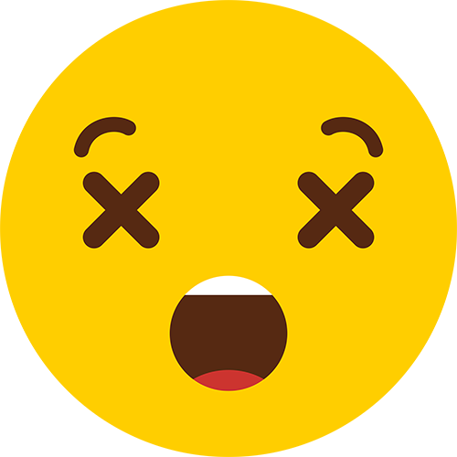 X Eyes Emoji Cardboard Cutout