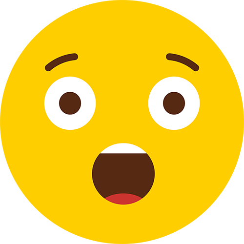 Shocked Emoji Cardboard Cutout