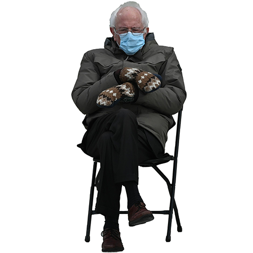 Bernie Sanders Sitting MEME Cardboard Cutout