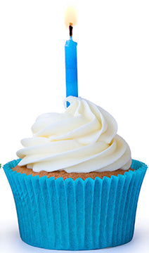 Light Blue Cupcake Cardboard Cutout