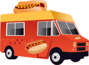 Hot Dog Food Truck Cardboard Cutout