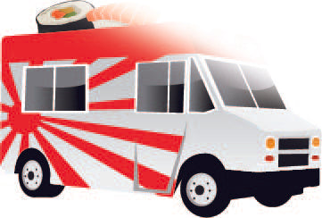 Sushi Food Truck Cardboard Cutout