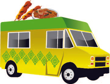 Greek Food Truck Cardboard Cutout