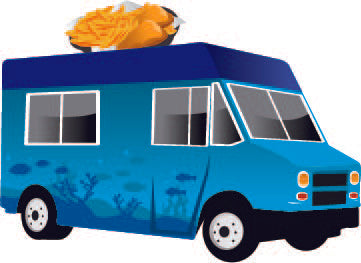Sea Food Food Truck Cardboard Cutout