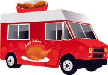 Fried Food Truck Cardboard Cutout
