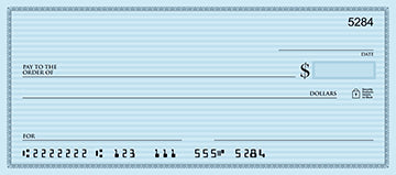 Blank Check Blue Cardboard Cutout