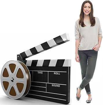 Film Real and Clapboard Cardboard Cutout