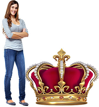 Gold Crown with Jewels Cardboard Cutout
