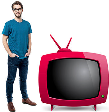 Old Red Television Cardboard Cutout