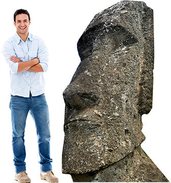 Moai Statues on Easter Island Cardboard Cutout