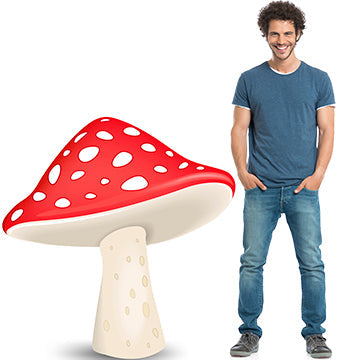 Red and White Mushroom Cap Cardboard Cutout