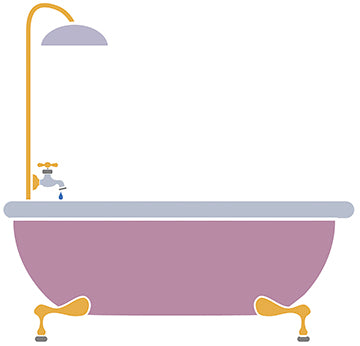 Womens Bathroom Bath Tub Cardboard Cutout