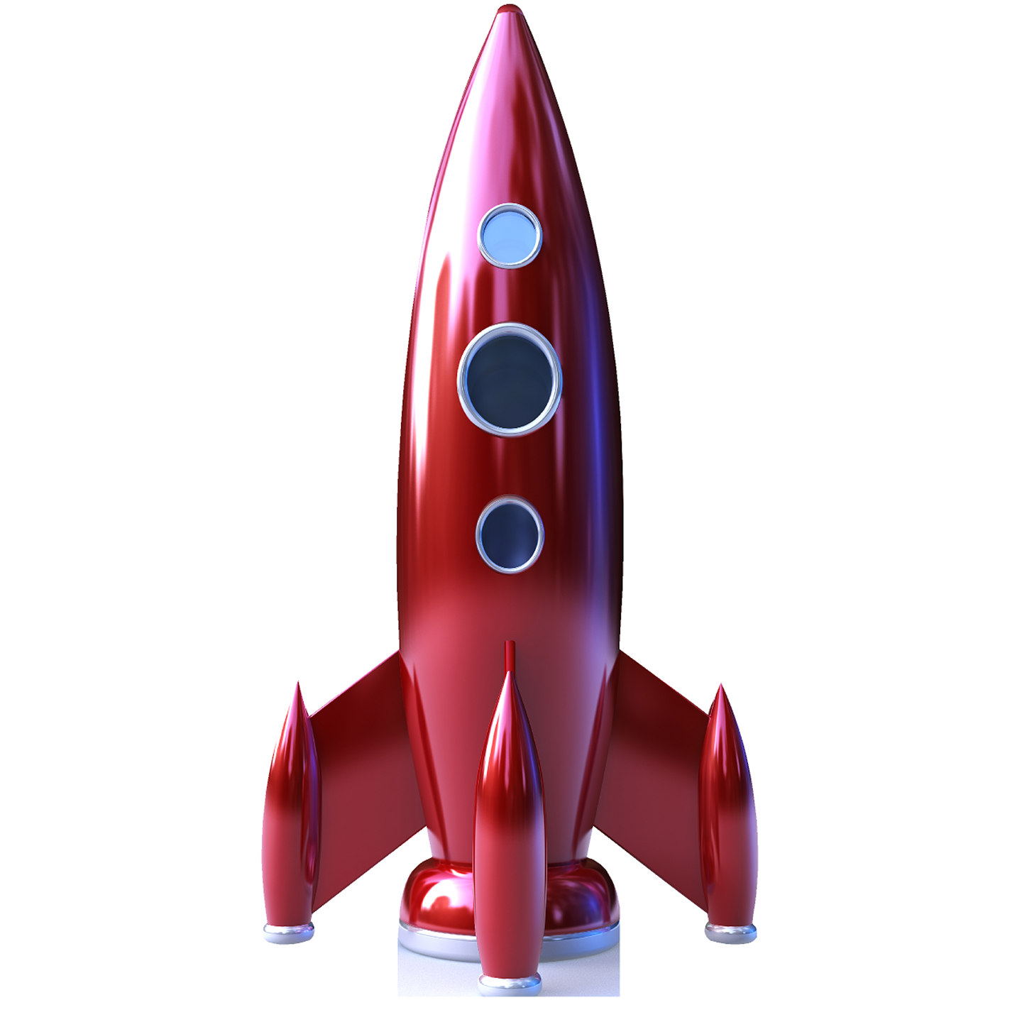 Vintage Retro Red Rocket Ship Cardboard Cutout