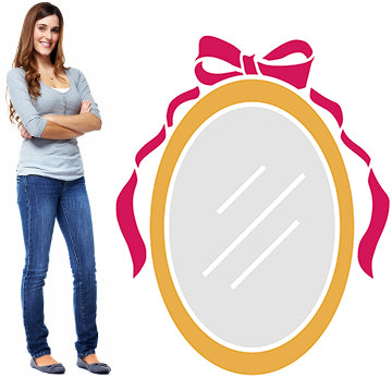 Womens Bathroom Mirror Cardboard Cutout
