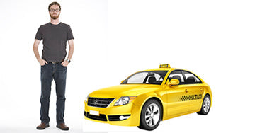 Modern Yellow Taxi Cardboard Cutout