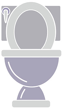 Womens Bathroom Toilette Cardboard Cutout