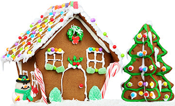 Gingerbread House and Tree Cardboard Cutout