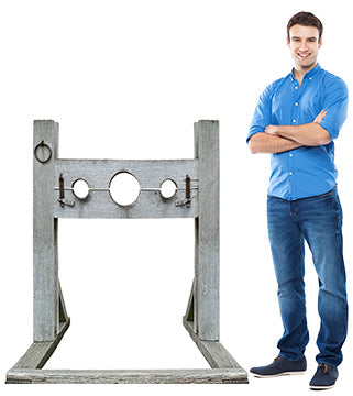 Old Medieval Wooded Stocks Cardboard Cutout