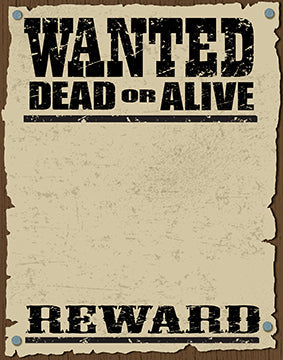 Wanted Dead Or Alive Poster Cardboard Cutout