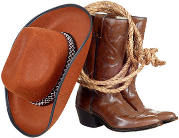 Cowboy Boots Hat And Lasso Cardboard Cutout