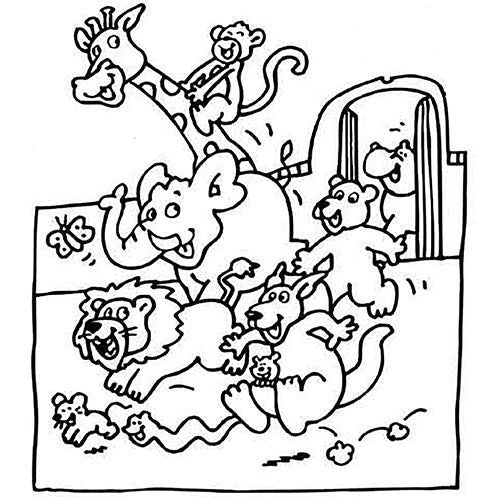 Adult Zoo Animals Cardboard Coloring Cutout