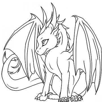 Baby Dragon 2 Cardboard Coloring Cutout