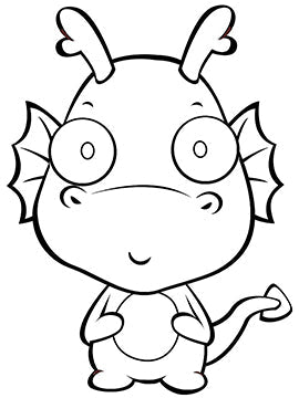 Baby Dragon Cardboard Coloring Cutout