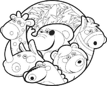 Baby Zoo Animals Cardboard Coloring Cutout