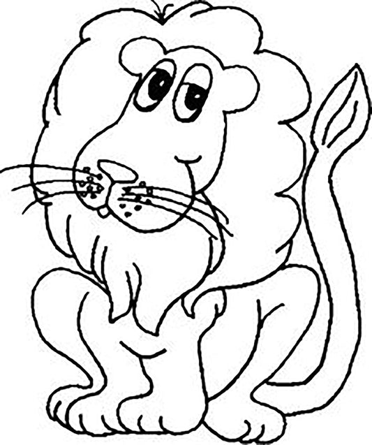 Cartoon Lion Cardboard Coloring Cutout