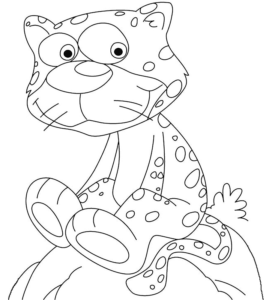 Cheetah on Rock Cardboard Coloring Cutout