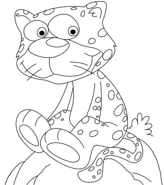 Cheetah on Rock Cardboard Coloring Cutout