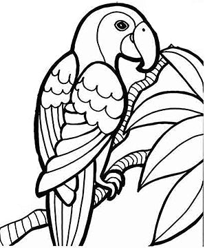 Colorful-Parrot Cardboard Coloring Cutout