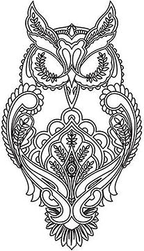 Decorative Owl Cardboard Coloring Cutout