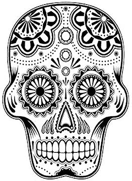 Decorative Skull Cardboard Coloring Cutout