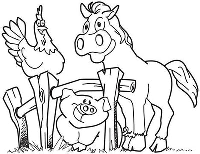 Farm Animals Cardboard Coloring Cutout