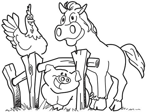 Farm Animals Cardboard Coloring Cutout