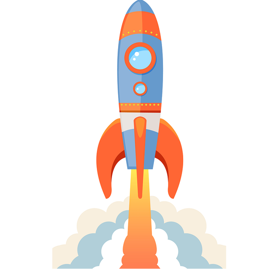 Rocket Ship Cartoon Cardboard Cutout