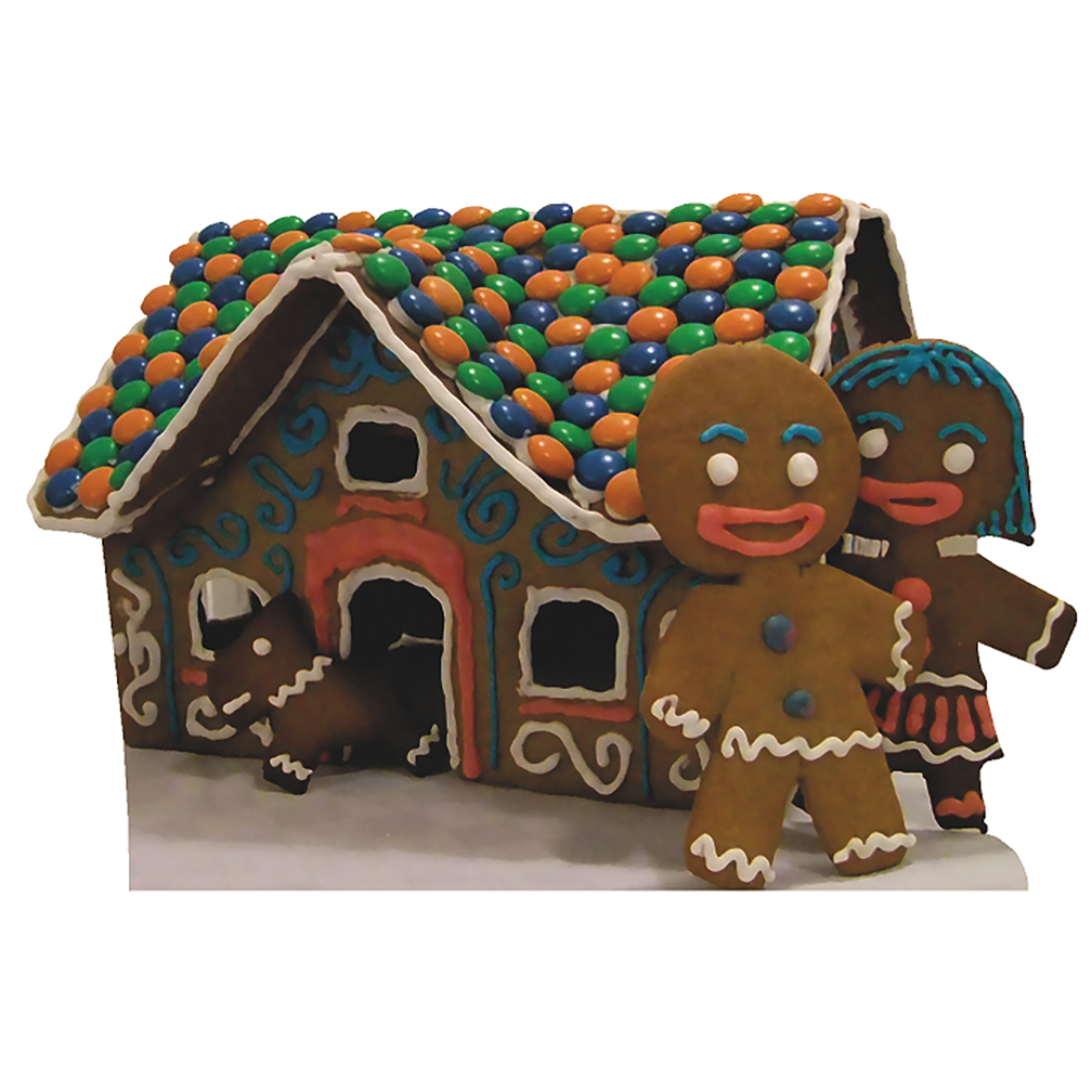 Gingerbread Family Dog and House Cardboard Cutout