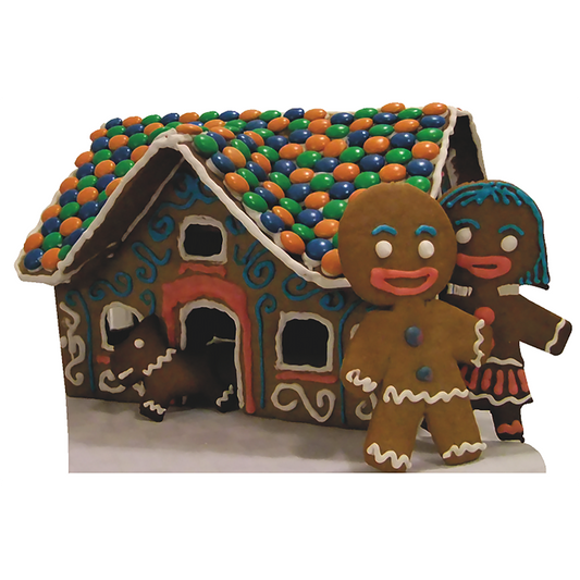 Gingerbread Family Dog and House Cardboard Cutout