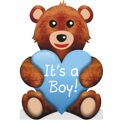 It's a Boy Teddy Bear Baby Shower Cardboard Cutout