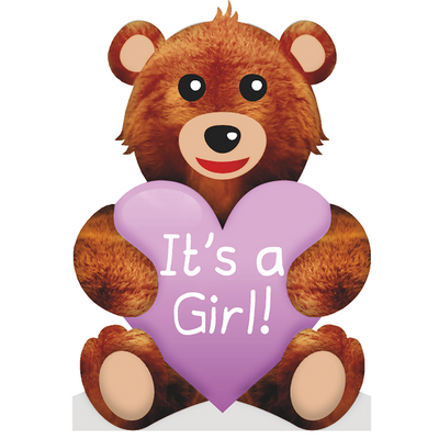 It's a Girl Teddy Bear Baby Shower Cardboard Cutout