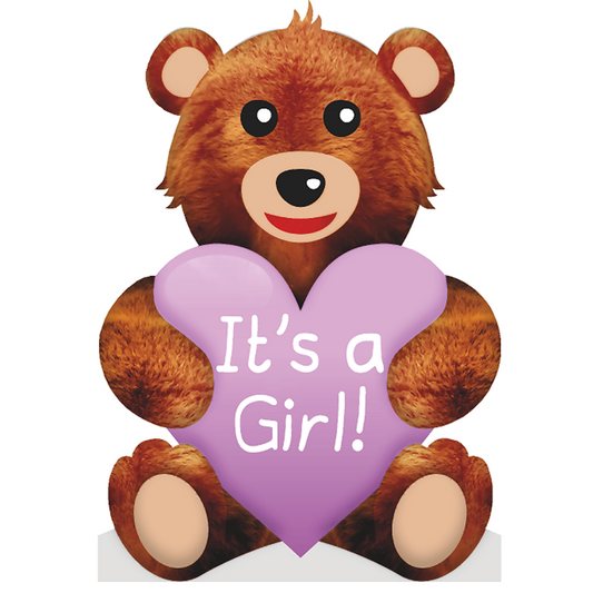 It's a Girl Teddy Bear Baby Shower Cardboard Cutout