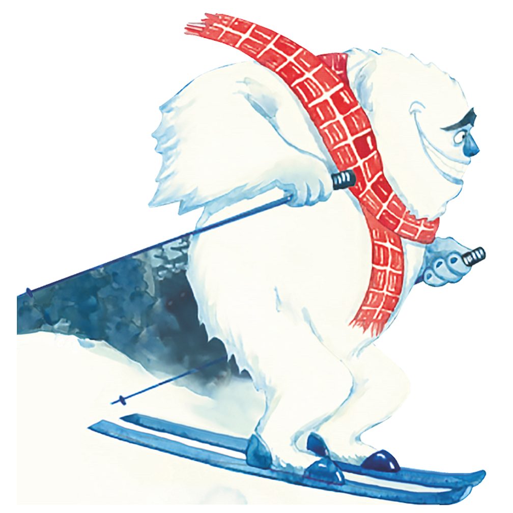 Skiing Yeti Abominable Snowman Cardboard Cutout