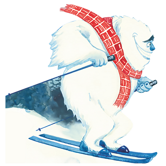 Skiing Yeti Abominable Snowman Cardboard Cutout