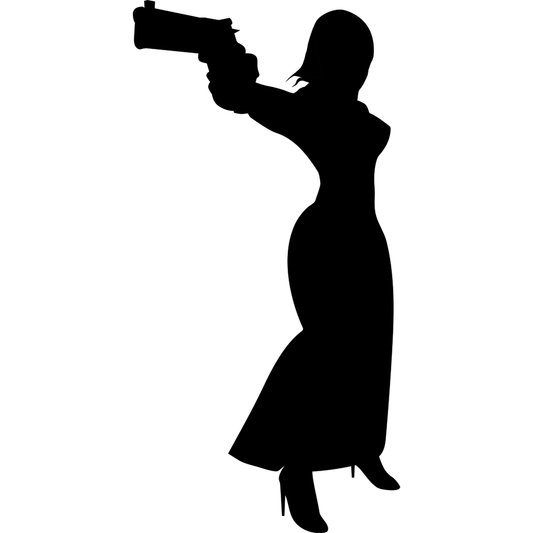 Female Secret Agent Silhouette Cardboard Cutout